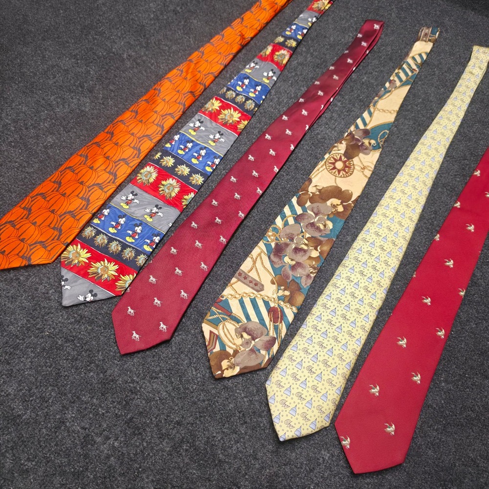Mens Designer Tie Lot Vineyard Vines Mickey Disney Equestrian Pumpkin 6pc Bundle